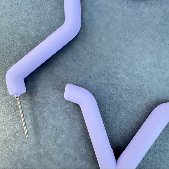 Star Hoop Earrings - Matte Purple - Picture 8 of 10